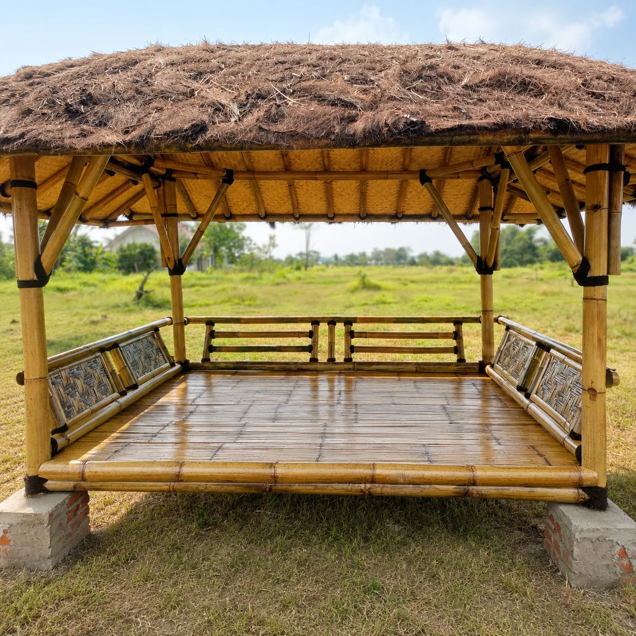 Gazebo bambu tampak depan