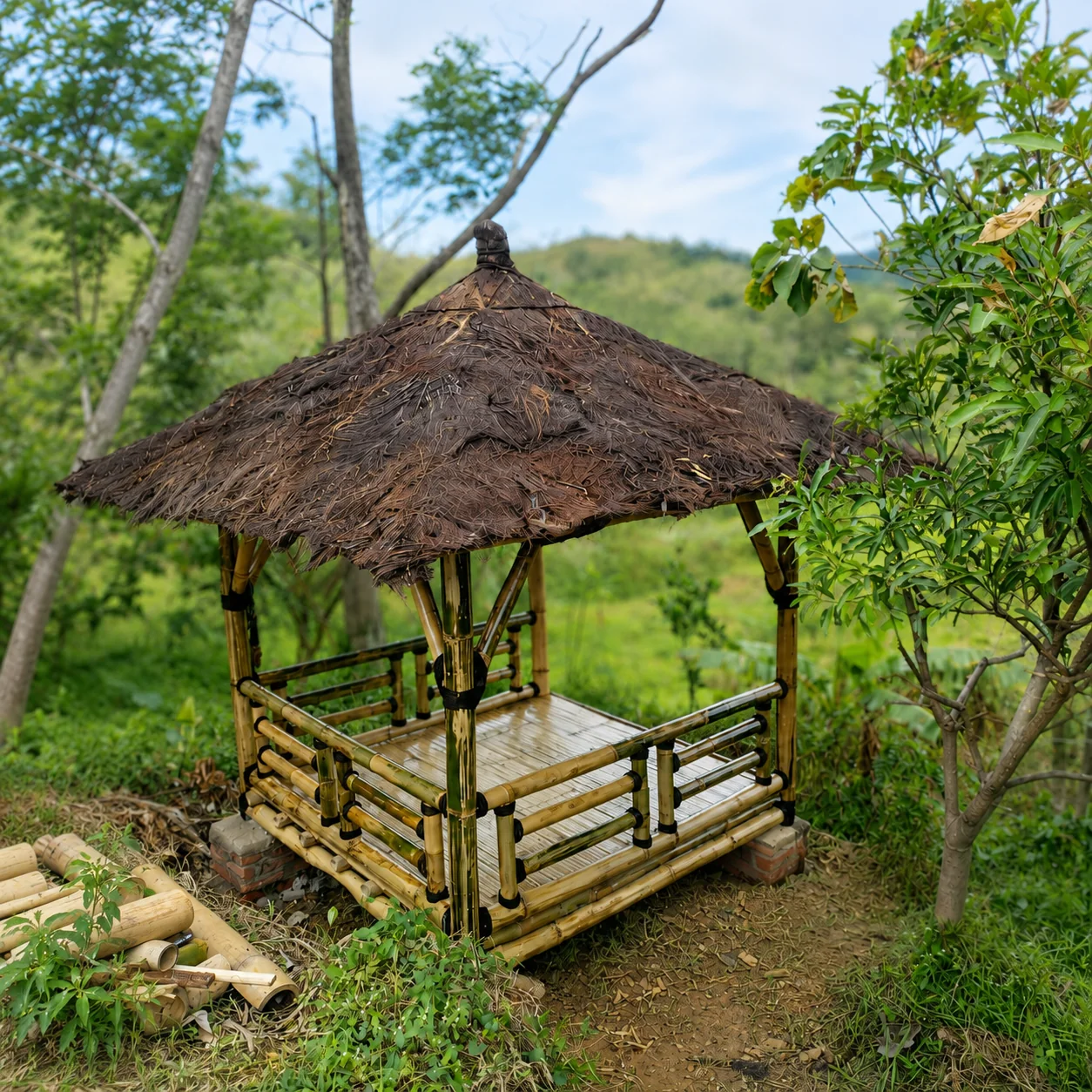 Gazebo bambu di taman